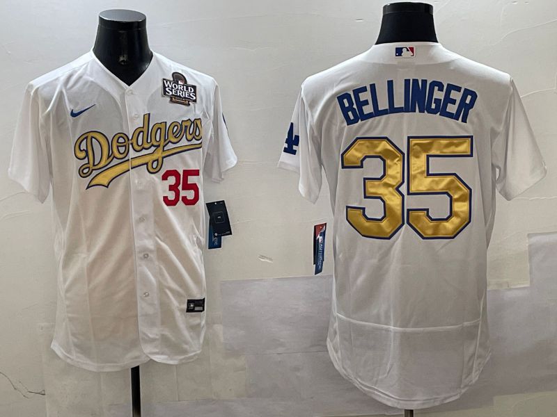 Men Los Angeles Dodgers #35 Bellinger White Elite 2025 Nike MLB Jersey style 2->los angeles dodgers->MLB Jersey